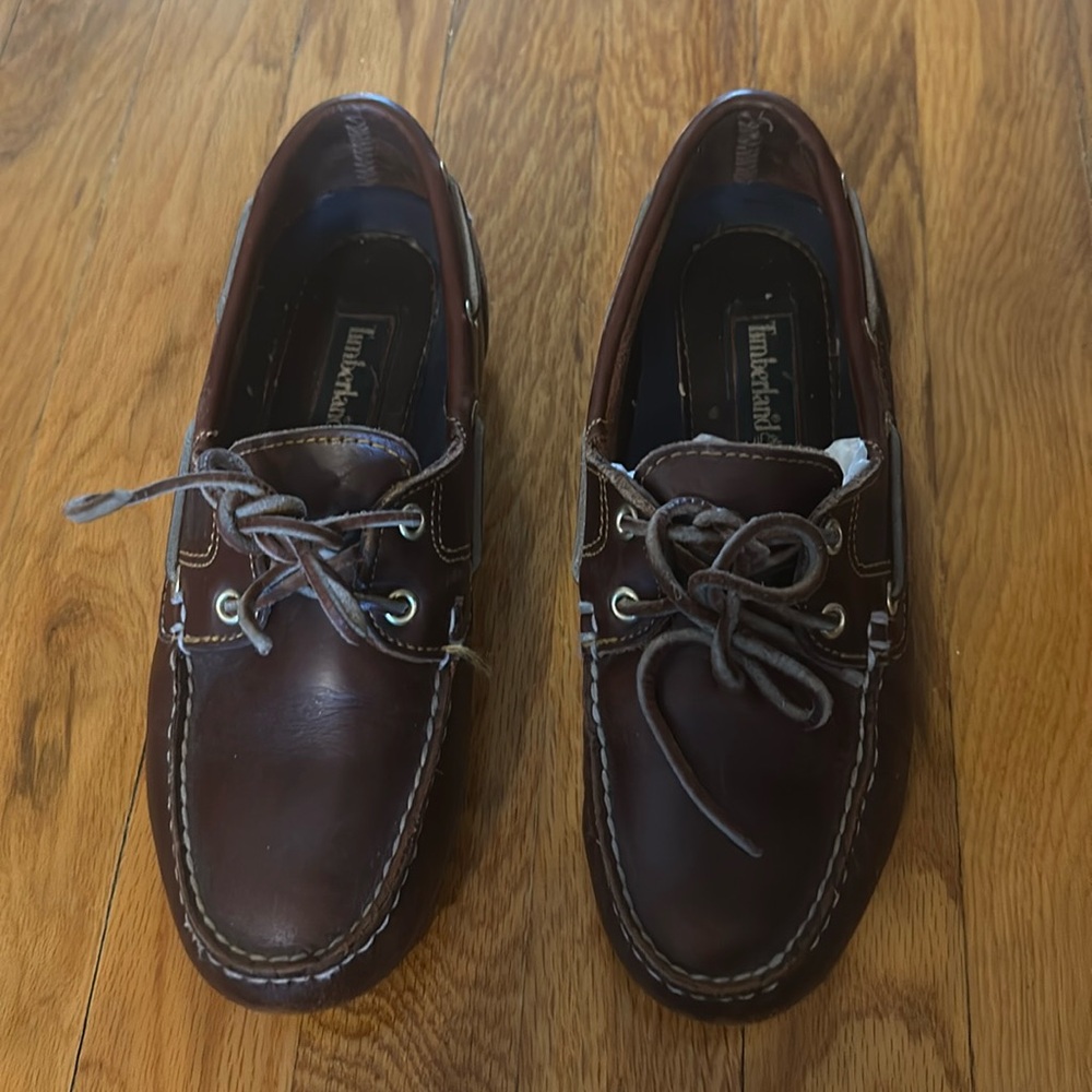 Timberland Brown Leather Moccasin Boat Shoes
